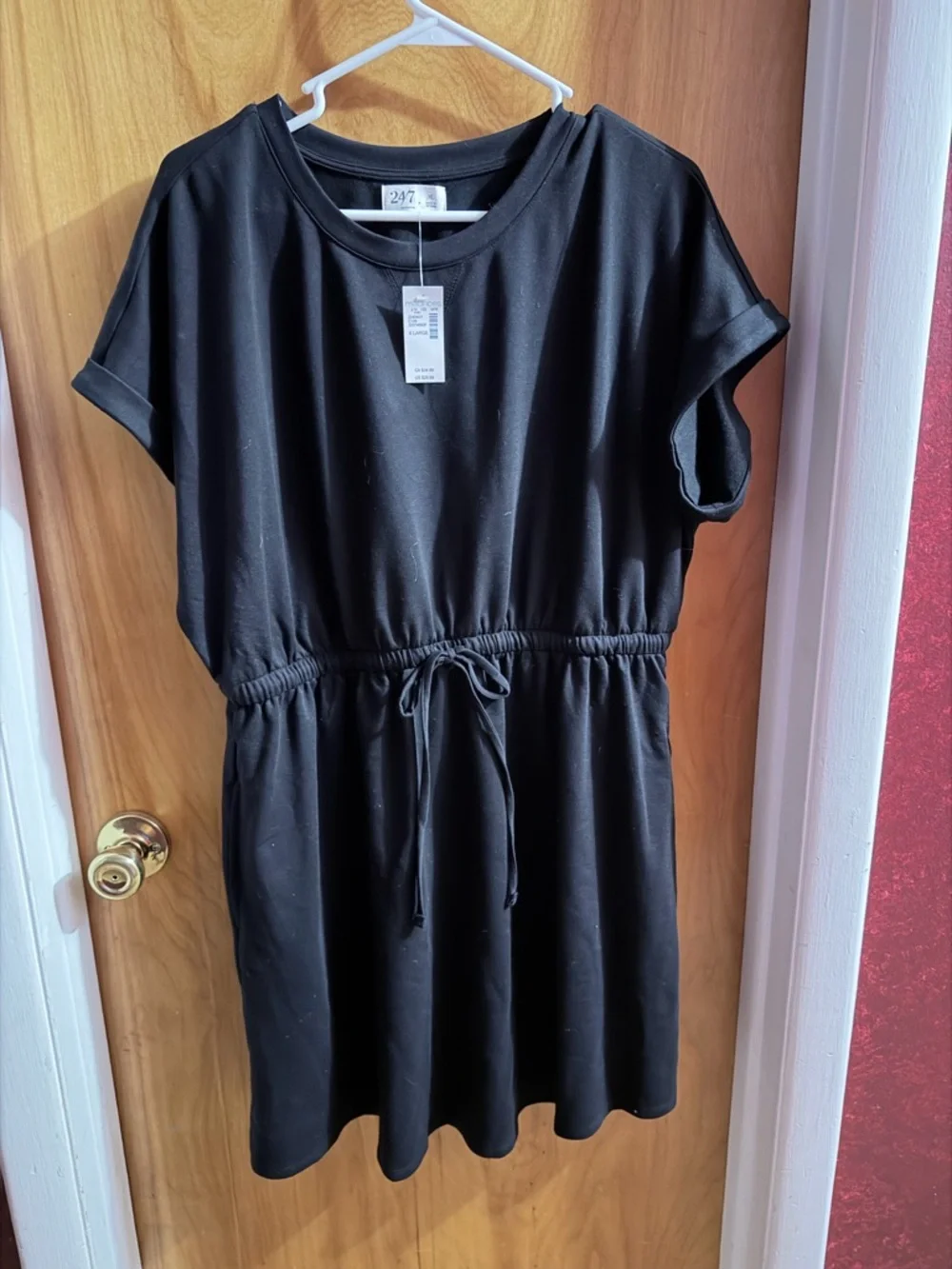 247 nwt new Black Crewneck cinch waist pull on dress Maurice’s - Picture 1 of 4